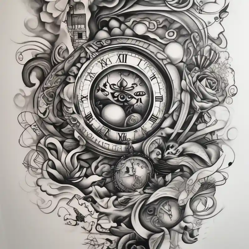 sleeve tattoo to contain the symbols family, love, health, time, money, happines cute tattoo idea